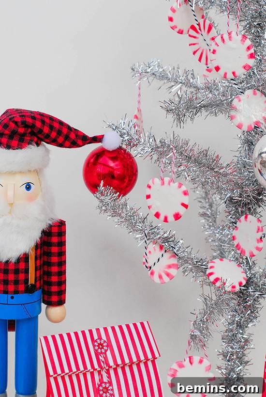 DIY peppermint Christmas ornaments