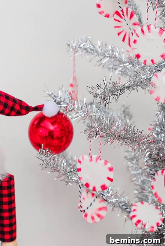 DIY Peppermint Christmas Ornaments