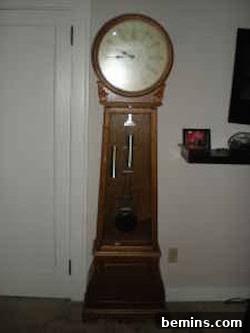 Before image of Heather's grandfather clock, showcasing its original condition.