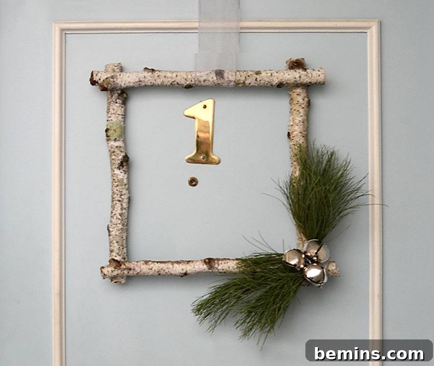 Easy DIY Modern Square Winter Wreath
