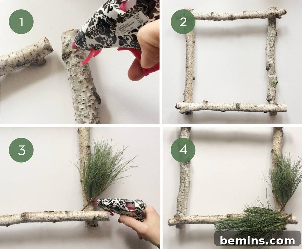 Easy DIY Contemporary Winter Wreath