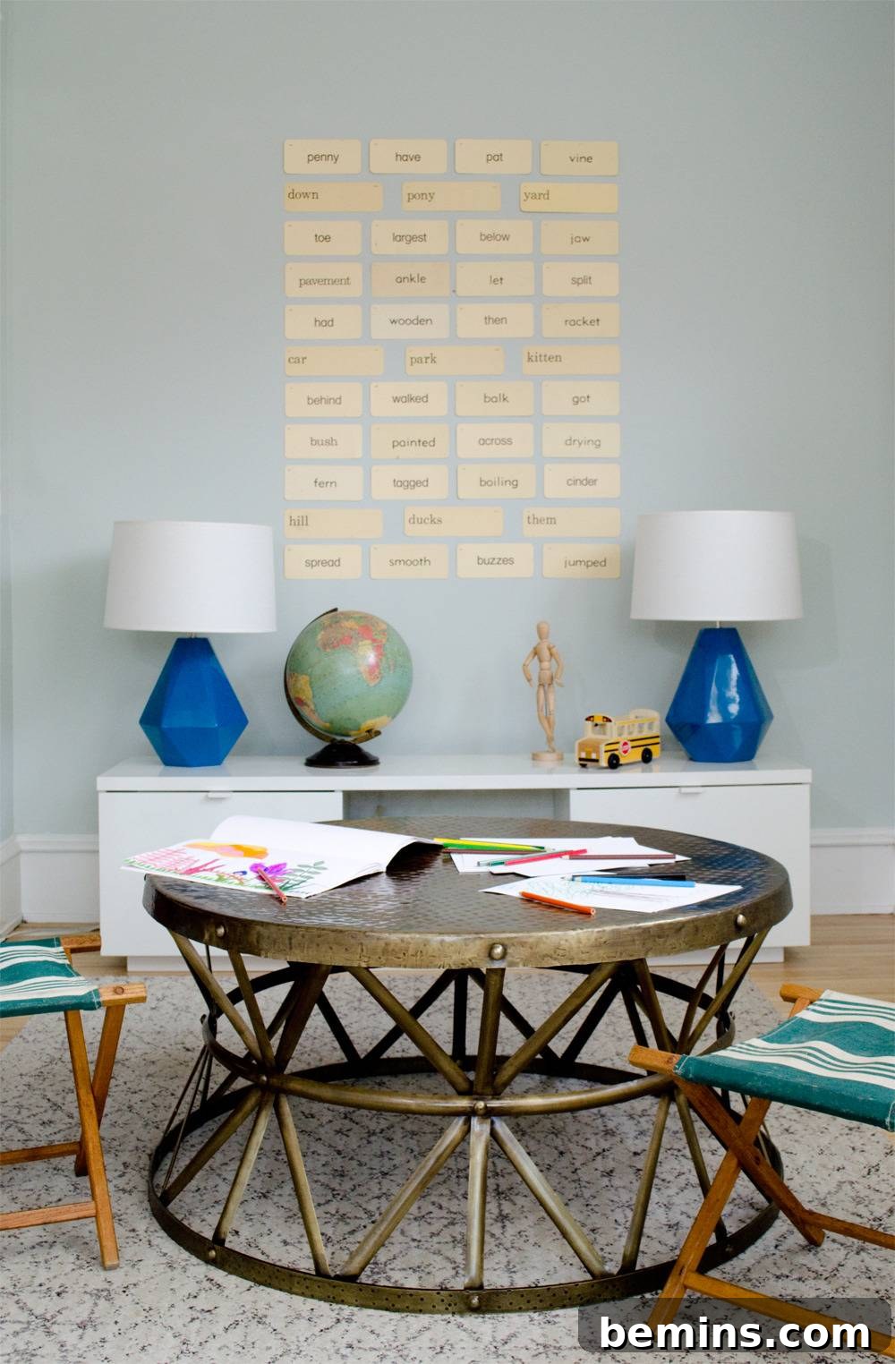 Vintage Flashcard Wall Decor Ideas 11 Simple wall art with vintage flash cards - feature image