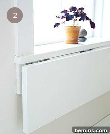 Hinged Windowsill Shelf: A Space-Saving DIY Table Idea