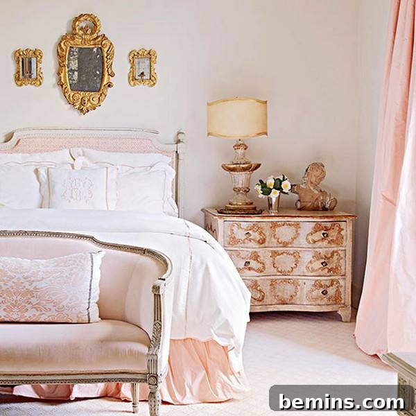 Pink Power: 16 Dreamy Bedrooms for the Bold at Heart 16 A large bed with white bedsheets next to a pink nightstand and pink curtains.