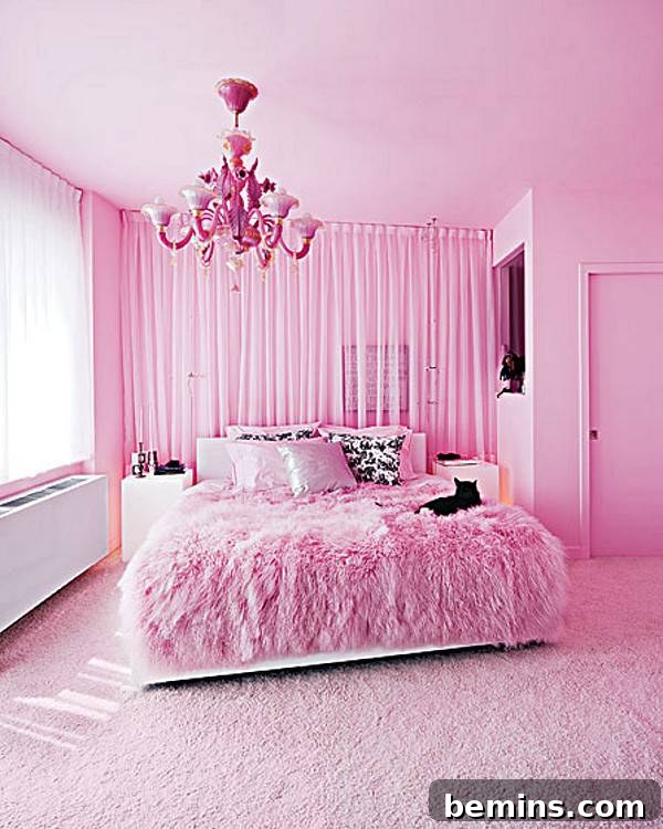 Pink Power: 16 Dreamy Bedrooms for the Bold at Heart 18 A pink room and a pink bed