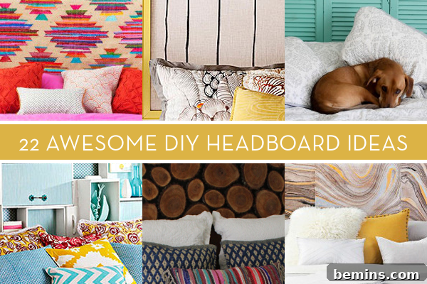 Unique DIY Headboard Designs to Reinvent Your Bedroom 2 Puppy lying on bed near plantation shutters.