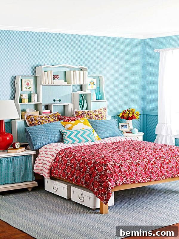 Unique DIY Headboard Designs to Reinvent Your Bedroom 6 A Bedroom with Storage Head Board on the back