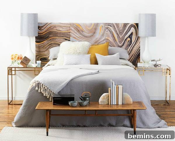 Unique DIY Headboard Designs to Reinvent Your Bedroom 7 A brownish headboard to maintain a good house look