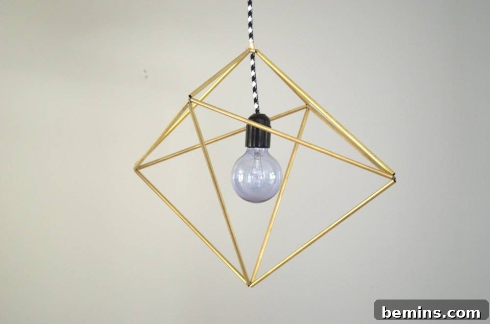 DIY Geometric Brass Pendant Light Fixture 11 DIY Brass Pendant Light