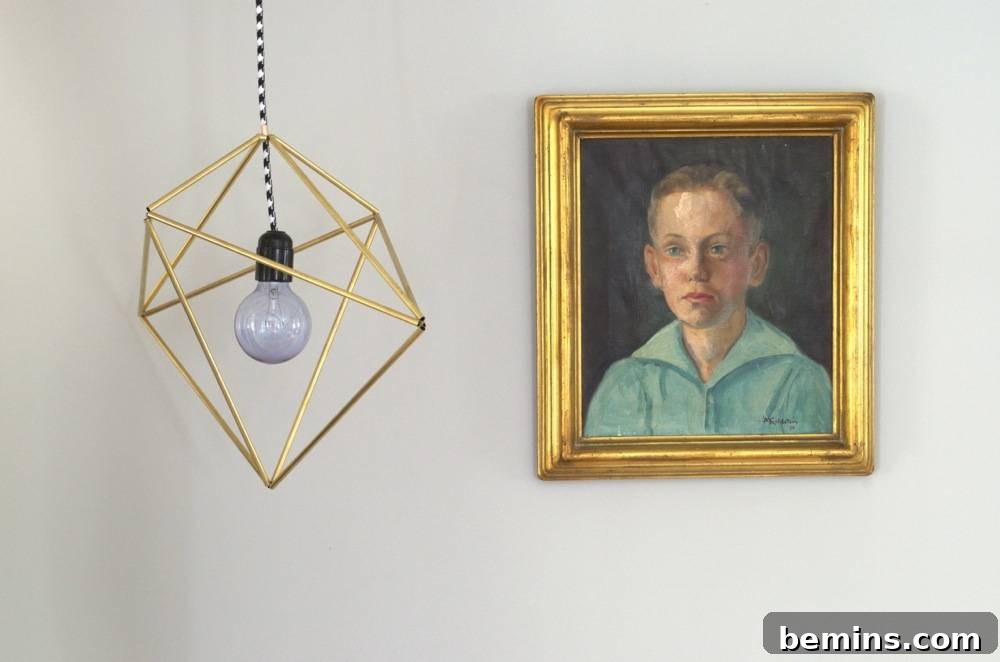 DIY Geometric Brass Pendant Light Fixture 12 DIY Brass Pendant