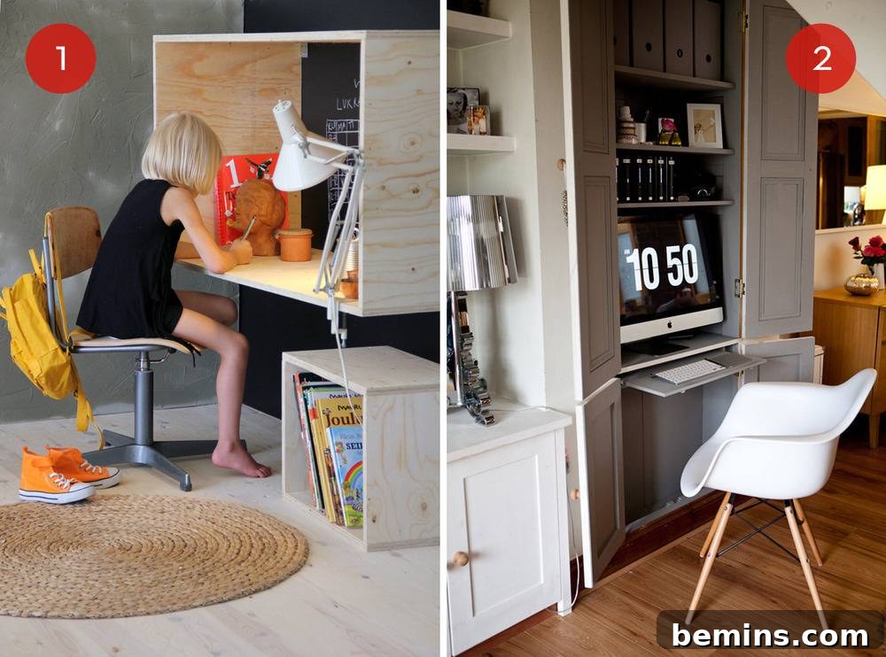 Plywood Wall-Mounted Desk Home Office