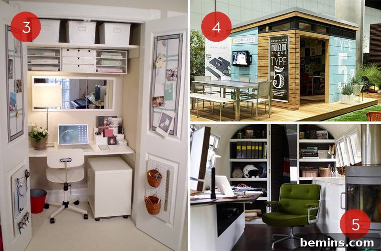 Closet Office with Mirror