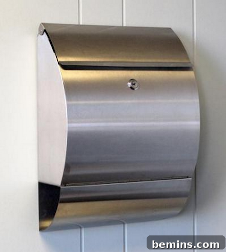 Affordable stainless steel wall-mounted mailbox from Walmart.