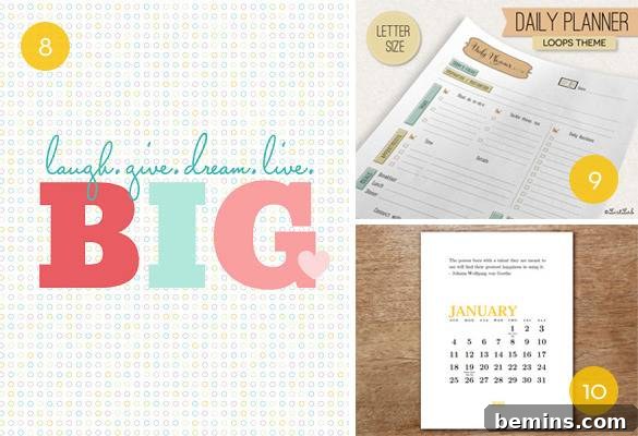 Printable Geometric Calendars for Modern Workspace