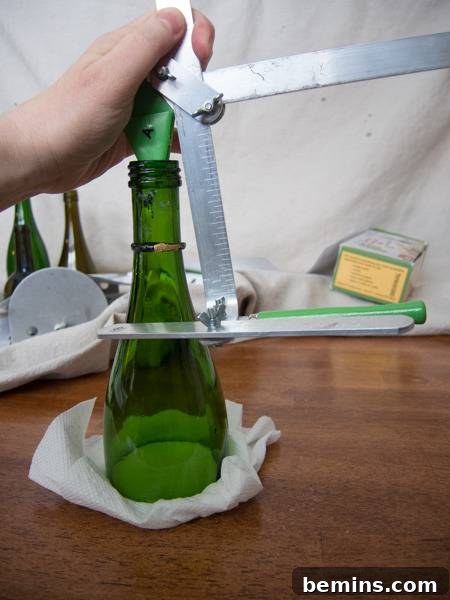 Which Bottle Cutter Reigns Supreme? A Definitive Review 15 Cutting the neck of a bottle with the G2.