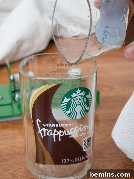 Which Bottle Cutter Reigns Supreme? A Definitive Review 34 A glass tilted over another glass that says Starbucks frappuccino.