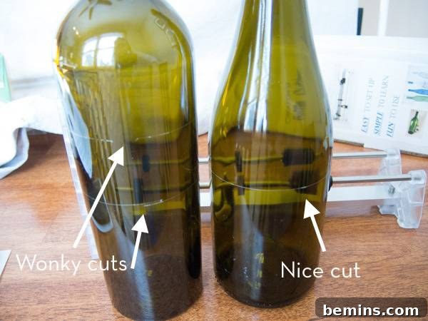 Which Bottle Cutter Reigns Supreme? A Definitive Review 40 Two olive green wine bottles sit next to each other on a wooden table.