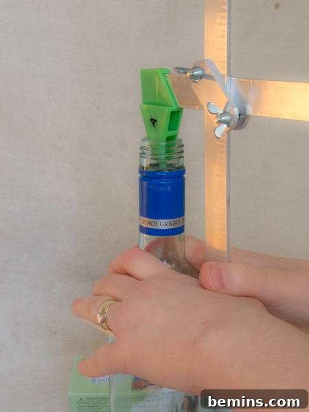 Which Bottle Cutter Reigns Supreme? A Definitive Review 5 Adjusting the Diamond Tech Craft G2 Bottle Cutter.