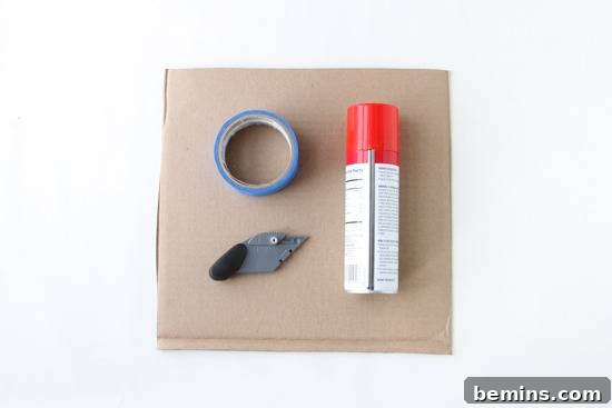 DIY Geometric Concrete Bookends from Recycled Cardboard 4 Crafting with cardboard, cello tape, and glue.