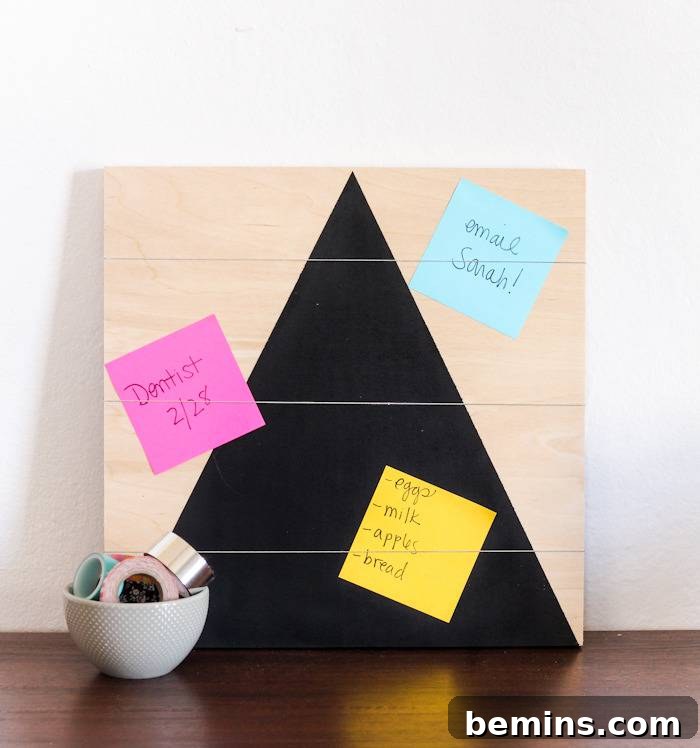 Simple Chic Wood Memo Board 5 DIY memo board ready to hold notes and reminders