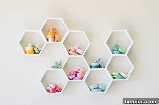 Washi Tape Organized in Rainbow Order