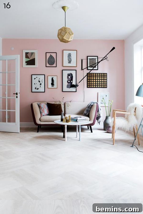 Pink pastel room.