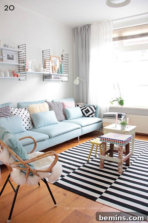 Blue Pastel Room.