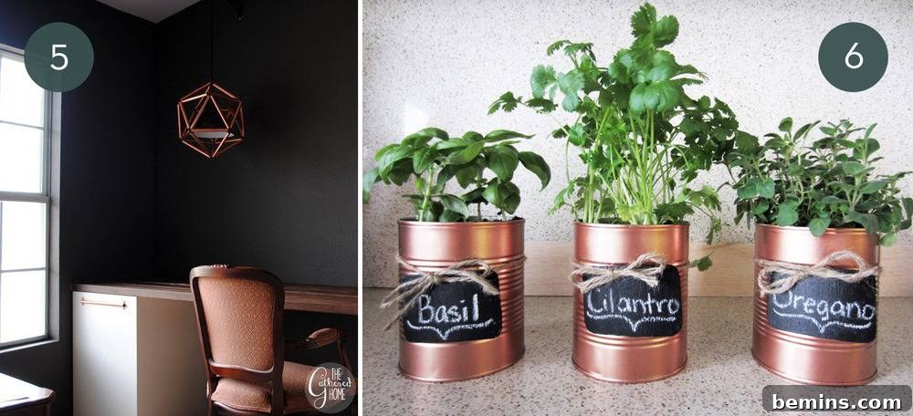 Spice Up Your Space: 10 Chic Copper Decor Ideas 5 Geometric Copper Light Fixture Adding Style to a Room