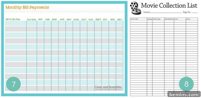 Free Printable Monthly Bill Schedule