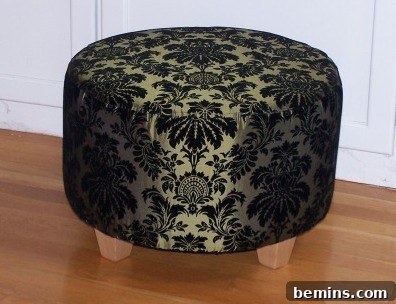Upcycled Wooden Spool Ottoman in Light Green 2 Old Wooden spool converted into an Ottoman