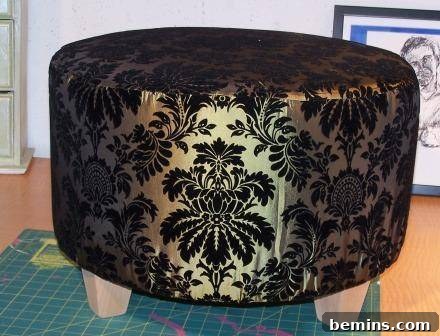 Upcycled Wooden Spool Ottoman in Light Green 9 Sofa with wooden supports