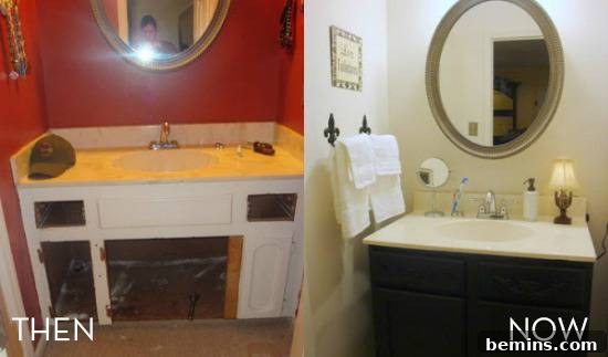 Affordable Bathroom Bliss: 7 Stunning Transformations 4 Bathroom remodeled using Craigslist finds for $200.