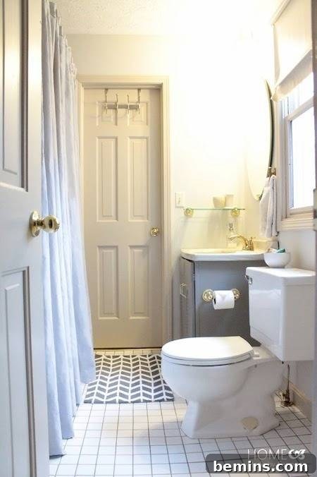 After: A transformed Jack & Jill bathroom with a charming and functional design.