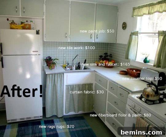 After: A modern kitchen with updated features and a brighter, more inviting atmosphere.