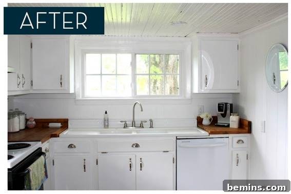After: A kitchen with modern updates that sparked debate about its overall aesthetic.