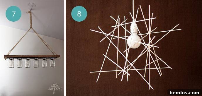 DIY Upcycled Vanity Light Pendant