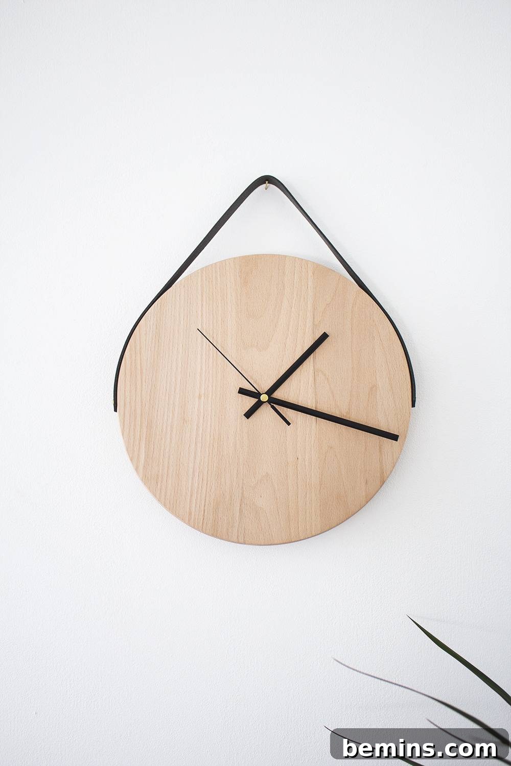 A minimalist DIY wall clock adding a subtle and stylish touch to any room.