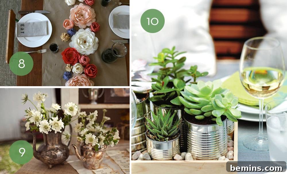 Budget-Friendly DIY Centerpieces for Any Occasion 6 DIY Kraft Paper Table with Paper Flowers