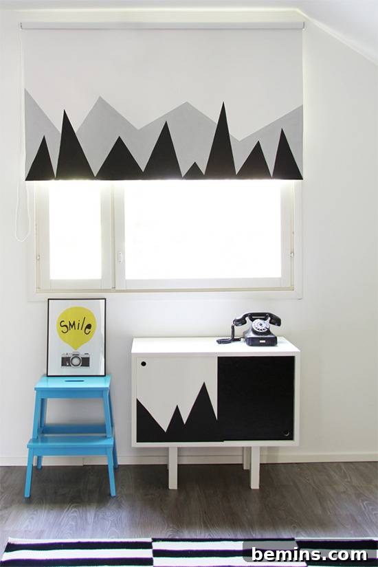 DIY painted roller shades