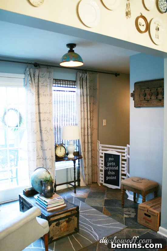 DIY curtains made from painter's dropcloths