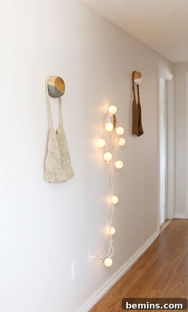 Hangers with handmade bags