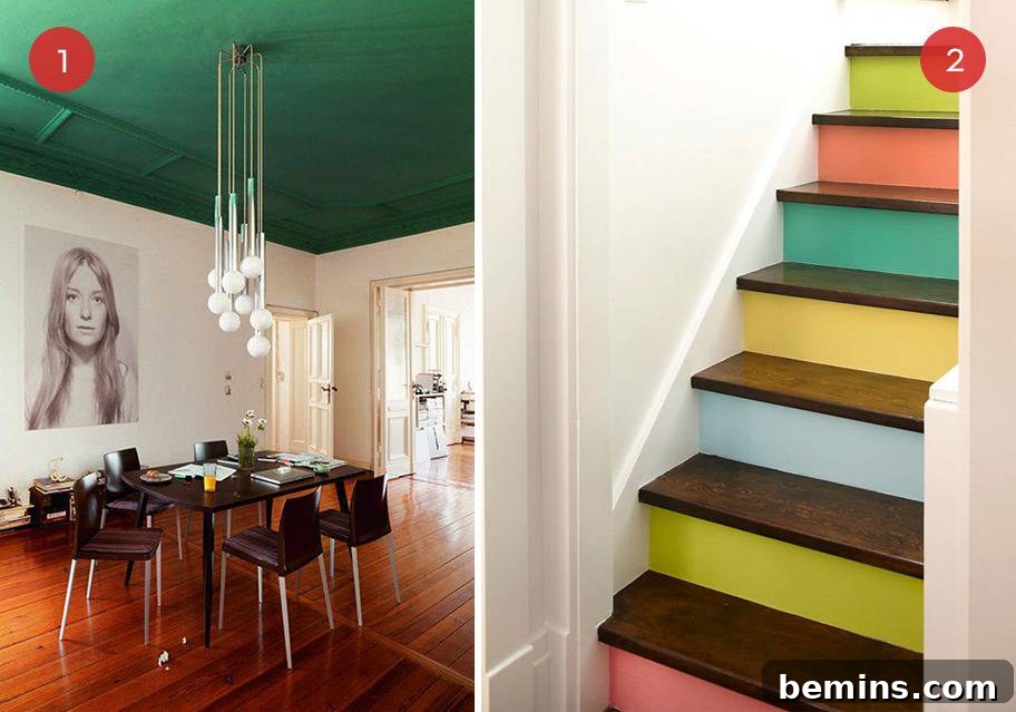 Paint Power: 10 Easy Home Upgrades 3 Brightly Colored Ceiling - Home Improvement