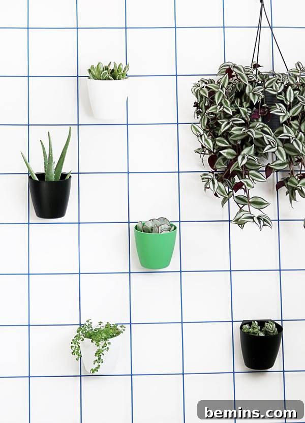 Modern Basement Family Room with DIY Plant Wall