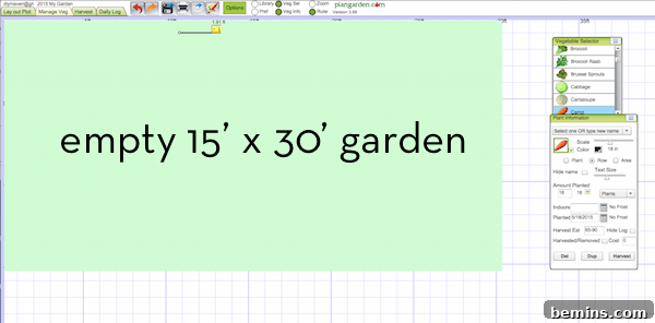 Empty 15 x 30 garden in Plan Garden.