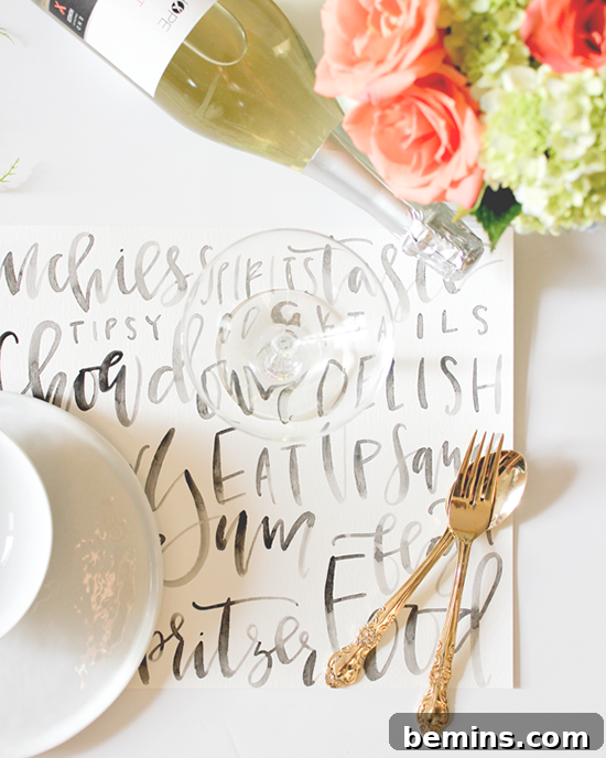 14 DIY Table Decor Projects to Elevate Your Dining Experience 16 Calligraphy Placemats
