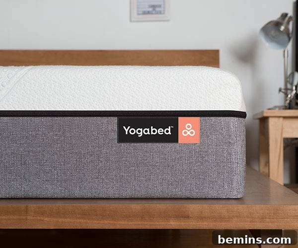 A tag is visible on a bed sitting on a wooden platform.
