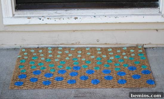 Vibrant DIY Doormats: Welcome Summer with Color 4 DIY Polka Dot Doormat - Fun and Festive Entryway