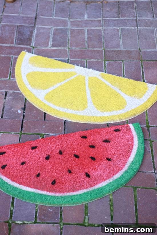 Vibrant DIY Doormats: Welcome Summer with Color 7 DIY Fruit Doormat - Sweet and Playful Welcome