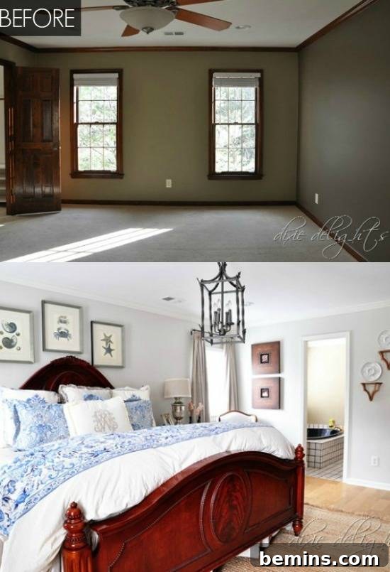 Classic blue bedroom makeover for a tranquil sleep space