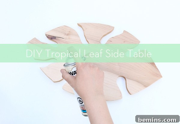 Tropical Leaf Side Table DIY Project 2 DIY Tropical Leaf Side Table